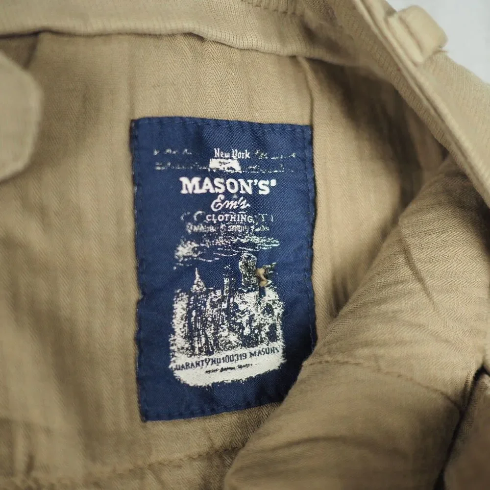 Mason's Em's Jersey Cotton Stretch Chino Pants Mens EU 48 US 32 Beige New York